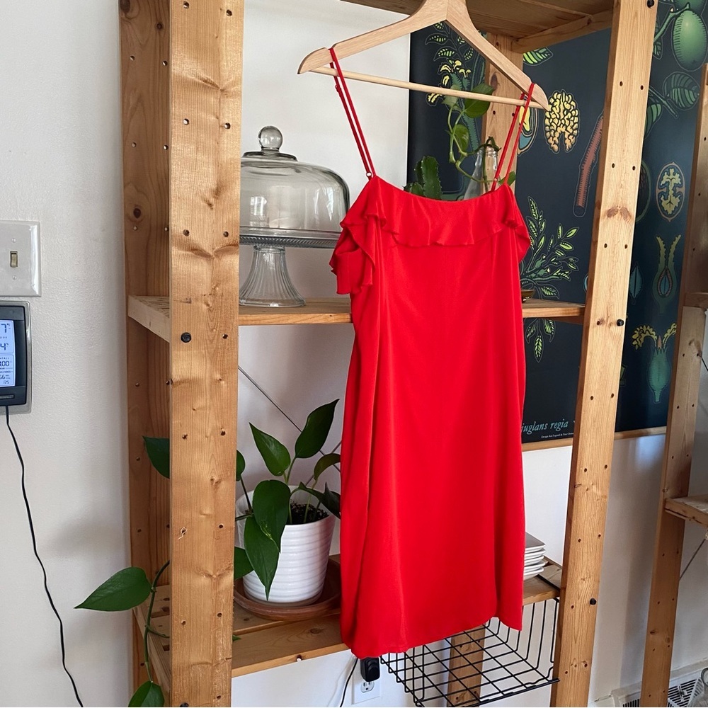 Revolve Privacy Please Red Ruffle Mini Dress Large - Picture 4 of 15